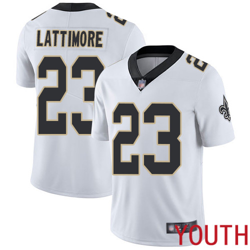 New Orleans Saints Limited White Youth Marshon Lattimore Road Jersey NFL Football 23 Vapor Untouchable Jersey